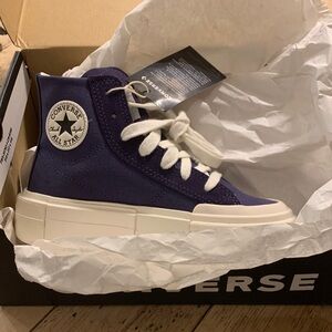 Converse Cruise Navy Blue and White platform high-tops